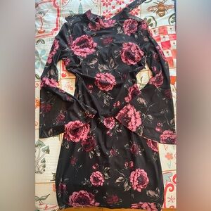 Floral Black and Pink Dress